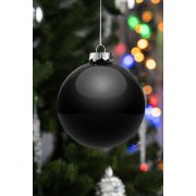 Елочный шар Finery Gloss, 10 см, глянцевый черный