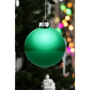 Елочный шар Finery Gloss, 10 см, глянцевый зеленый