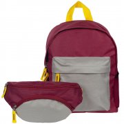 Поясная сумка детская Kiddo, бордовая с серым арт. 16182.02