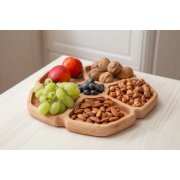 Менажница цветок, 23см, бук светло-коричневый