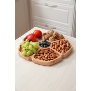 Менажница цветок, 23см, бук светло-коричневый