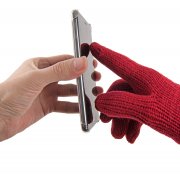 Перчатки для сенсорных экранов "Снежинка" Красный