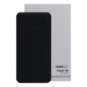 Универсальный аккумулятор Flash 10 (10000 мАч) с подсветкой и soft touch,черный,13,7х6,87х1,55мм Черный