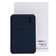 Универсальный аккумулятор Flash 5 (5000 мАч) с подсветкой и soft touch, синий, 9,8х6.3х1,3 см Синий