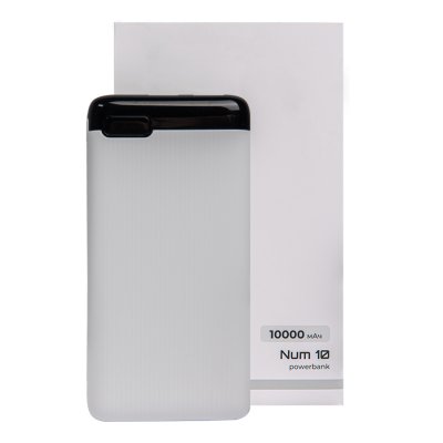 Универсальный аккумулятор OMG Num 10 (10000 мАч), белый, 13,9х6.9х1,4 см Белый