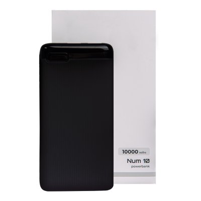 Универсальный аккумулятор OMG Num 10 (10000 мАч), черный, 13,9х6.9х1,4 см Черный