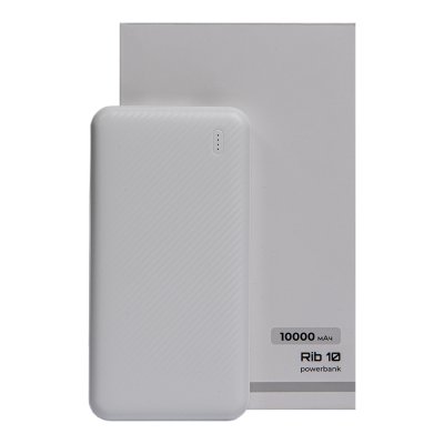 Универсальный аккумулятор OMG Rib 10 (10000 мАч), белый, 13,5х6.8х1,5 см Белый