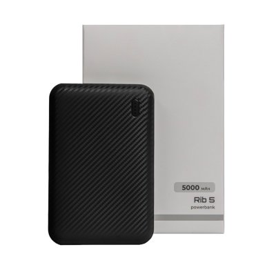 Универсальный аккумулятор OMG Rib 5 (5000 мАч), черный, 9,8х6.3х1,4 см Черный