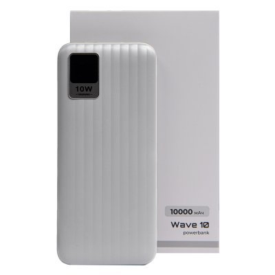 Универсальный аккумулятор OMG Wave 10 (10000 мАч), белый, 14,9х6.7х1,6 см Белый