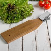 Доска для чистки рыбы деревянная, с зажимом, 12*46*2см, бук светло-коричневый