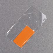 Шильд металлический, покрытие soft touch, подложка хром оранжевый