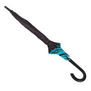 Зонт-трость BACK TO BLACK, пластиковая ручка, полуавтомат черный, голубой арт. 7432/22 Зонт-трость BACK TO BLACK, пластиковая ручка, полуавтомат черный, голубой арт. 7432/22