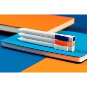 Ручка шариковая Swiper SQ, белая с оранжевым