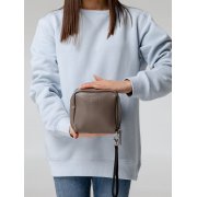 Дорожная косметичка Cubo, серая с логотипом