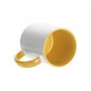 Кружка для сублимации, 330 мл, d=82 мм, стандарт А, белая, желтая внутри, желтая ручка Жёлтый