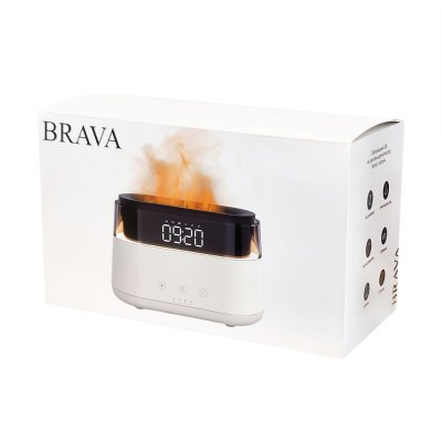 Светодиодный USB увлажнитель-ароматизатор Brava с часами с RGB подсветкой, белый арт. 21021.01