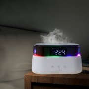 Светодиодный USB увлажнитель-ароматизатор Brava с часами с RGB подсветкой, белый