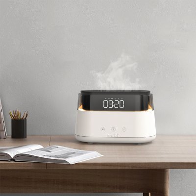 Светодиодный USB увлажнитель-ароматизатор Brava с часами с RGB подсветкой, белый арт. 21021.01