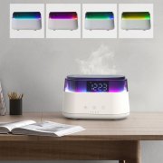 Светодиодный USB увлажнитель-ароматизатор Brava с часами с RGB подсветкой, белый