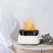 Светодиодный USB увлажнитель-ароматизатор Brava с часами с RGB подсветкой, белый