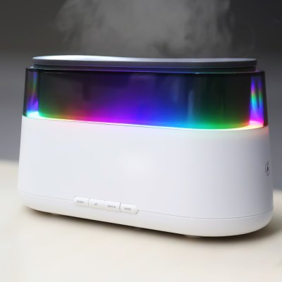 Светодиодный USB увлажнитель-ароматизатор Brava с часами с RGB подсветкой, белый арт. 21021.01