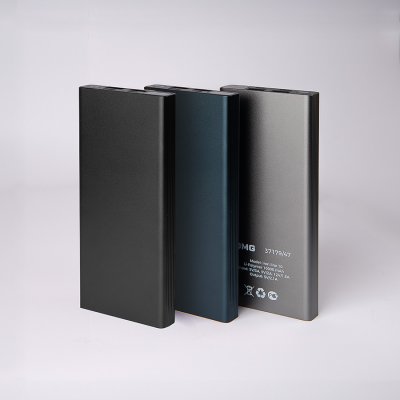 Универсальный аккумулятор OMG Iron line 10 (10000 мАч), металл, черный, 14,7х6.6х1,5 см Черный