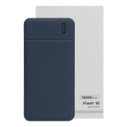 Универсальный аккумулятор Flash 10 (10000 мАч) с подсветкой и soft touch,синий,13,7х6,87х1,55 мм Синий