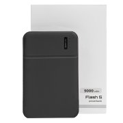Универсальный аккумулятор Flash 5 (5000 мАч) с подсветкой и soft touch, черный, 9,8х6.3х1,3 см Черный