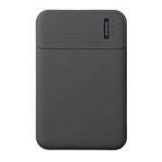 Универсальный аккумулятор Flash 5 (5000 мАч) с подсветкой и soft touch, черный, 9,8х6.3х1,3 см Черный
