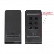 Складная беспроводная (15W) зарядная станция "Clap" для смартфона, часов и наушников, с подсветкой логотипа и подставкой черный