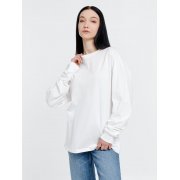 Футболка оверсайз унисекс с длинным рукавом Сity Sapiens, молочно-белая арт. 16418.60