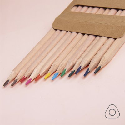 Набор цветных карандашей KINDERLINE middlel,12 цветов, дерево, картон бежевый