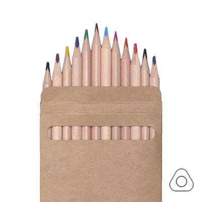 Набор цветных карандашей KINDERLINE middlel,12 цветов, дерево, картон бежевый