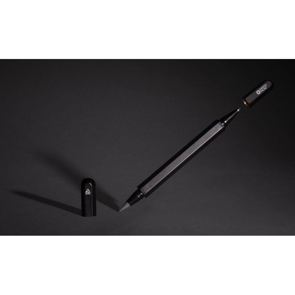 Ручка с двойным наконечником Swiss Peak Storm из переработанного алюминия RCS арт. P611.251 Ручка с двойным наконечником Swiss Peak Storm из переработанного алюминия RCS арт. P611.251
