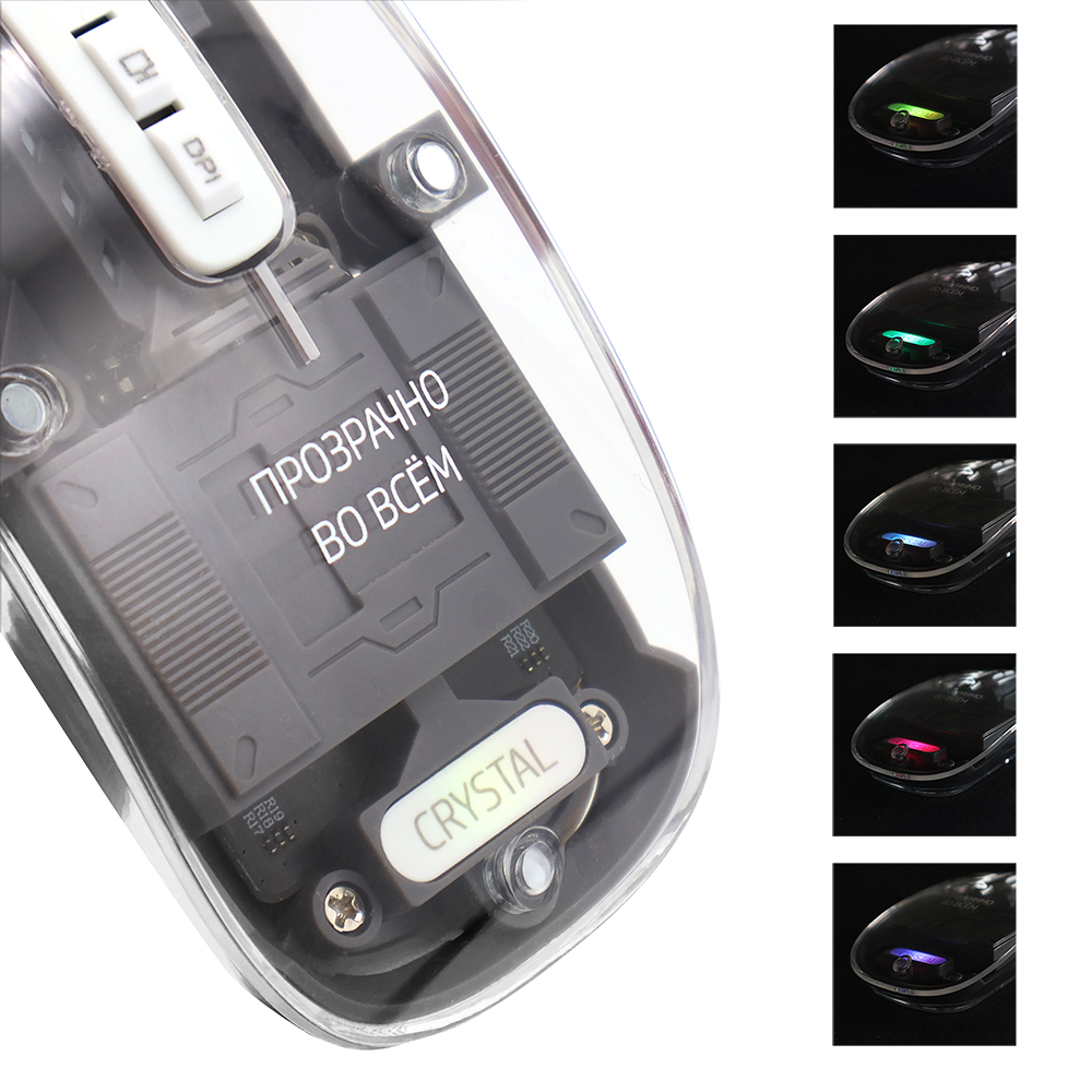 Мышь компьютерная беспроводная прозрачная Crystal, черная арт. 18018.02 Мышь компьютерная беспроводная прозрачная Crystal, черная арт. 18018.02