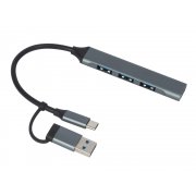 USB-хаб «Link» с коннектором 2-в-1 USB-C и USB-A, 2.0/3.0