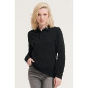 Рубашка поло унисекс с длинным рукавом Planet LSL, черный меланж арт. 04241348