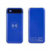 Беспроводное зарядное устройство "Quantum", 10000 mAh с цифровым индикатором заряда синий