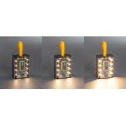 Зарядное устройство "Shine" 9000 mAh с LED-подсветкой, встроенными кабелями Type-C/Lightning/USB черный с желтым