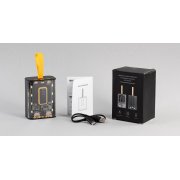 Зарядное устройство "Shine" 9000 mAh с LED-подсветкой, встроенными кабелями Type-C/Lightning/USB черный с желтым