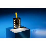 Зарядное устройство "Shine" 9000 mAh с LED-подсветкой, встроенными кабелями Type-C/Lightning/USB черный с желтым