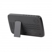 Настольные часы "Smart Screen" с беспроводным (15W) зарядным устройством, гигрометром, термометром, календарём, с подсветкой логотипа черный