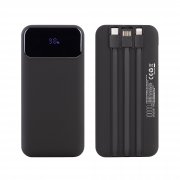 Зарядное (22.5W) устройство "Grade SOFTTOUCH" 10000 mAh с подсветкой логотипа, встроенными кабелями и цифровым индикатором заряда черный