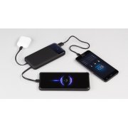 Зарядное (22.5W) устройство "Grade SOFTTOUCH" 10000 mAh с подсветкой логотипа, встроенными кабелями и цифровым индикатором заряда черный