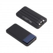 Зарядное (22.5W) устройство "Grade SOFTTOUCH" 10000 mAh с подсветкой логотипа, встроенными кабелями и цифровым индикатором заряда черный