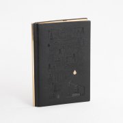 Ежедневник недатированный "Аскона", А5 черный с золотом