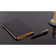 Ежедневник недатированный "Аскона", А5 черный с золотом