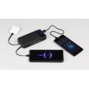 Зарядное (22.5W) устройство "Top Grade SOFTTOUCH" 20000 mAh с подсветкой логотипа, встроенными кабелями и цифровым индикатором заряда черный