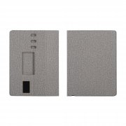 Настольная складная подставка "Cool Mat" с беспроводным (15W) зарядным устройством, сенсорной подсветкой логотипа и ковриком для мыши серый