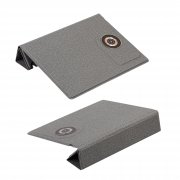 Настольная складная подставка "Cool Mat" с беспроводным (15W) зарядным устройством, сенсорной подсветкой логотипа и ковриком для мыши серый